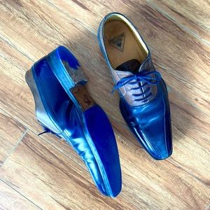 RARE John Fluevog Mens Dress Shoes Size 9 Blue And Brown